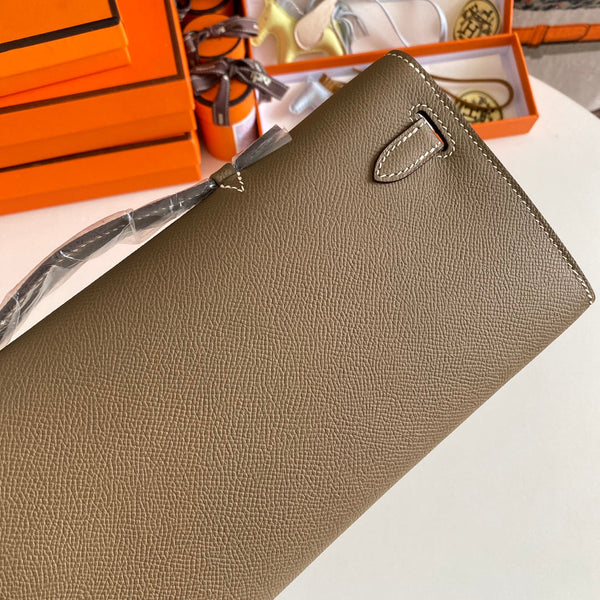 HM Kelly Cut 31 Etoupe Epsom Leather Silver Hardware 229055