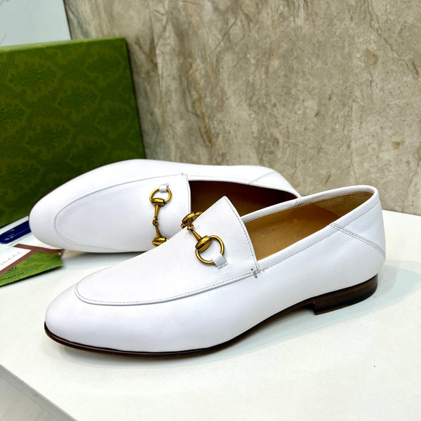 Mocassino Jordaan da uomo GG in pelle di vacchetta bianca 550349