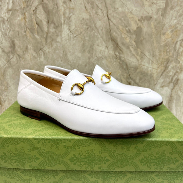 Mocassino Jordaan da uomo GG in pelle di vacchetta bianca 550349