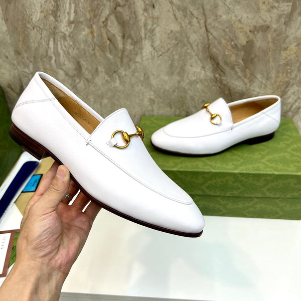 Mocassino Jordaan da uomo GG in pelle di vacchetta bianca 550349