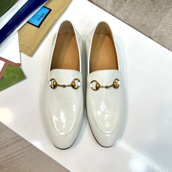 Mocassini Jordaan da uomo GG in pelle verniciata bianca 550350