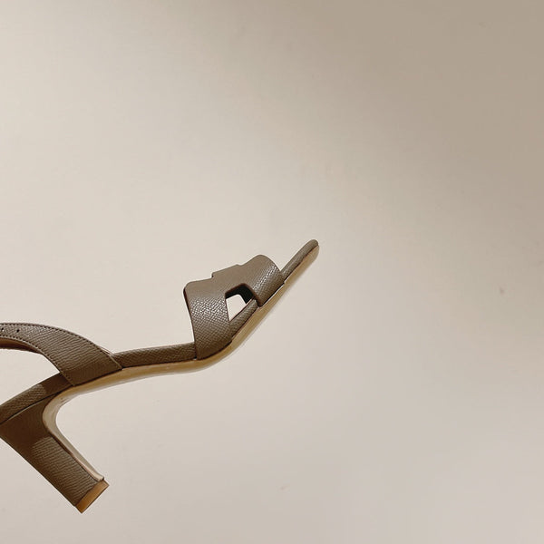 SLINGBACK SANDAL ETERNITE 75 CAMEL LAMBSKIN