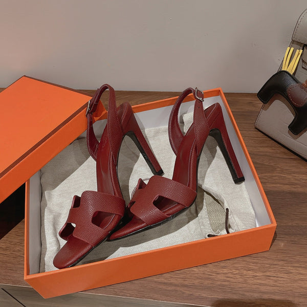 SANDALO SLINGBACK ETERNITE 105 IN PELLE DI AGNELLO TERRA D'OMBRA BRUCIATA