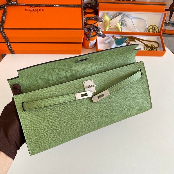 HM Kelly Cut 31 Pelle Epsom verde oliva con finiture in argento 229044