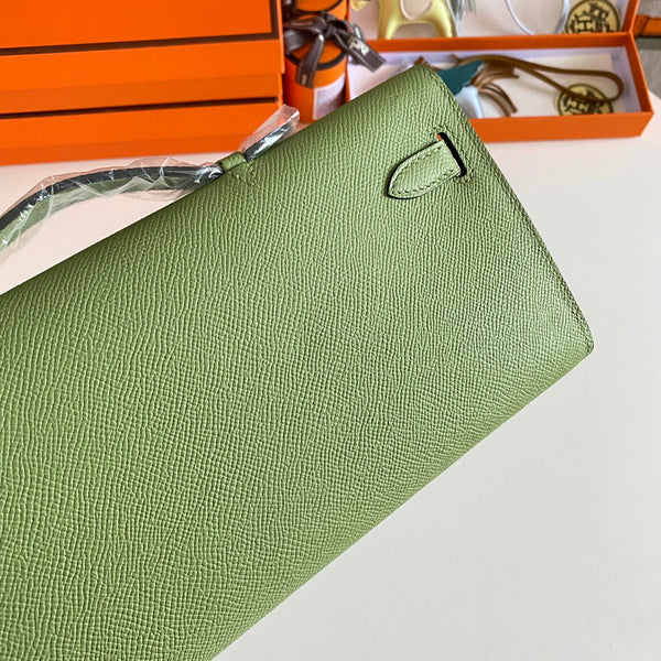 HM Kelly Cut 31 Pelle Epsom verde oliva con finiture in argento 229044