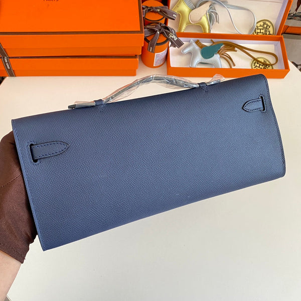 HM Kelly Cut 31 Night Blue Epsom Leather Gold Hardware 229049