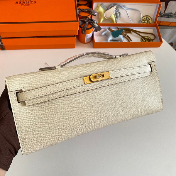 HM Kelly Cut 31 Pelle Epsom avorio con finiture dorate 229047
