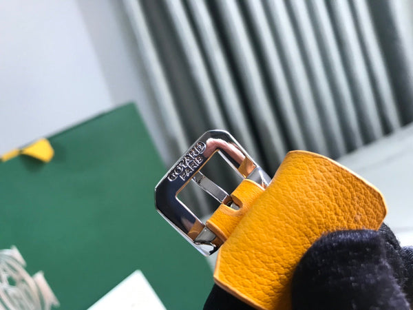 CHIEN GRIS BAG 33 IN YELLOW GOYARDINE CANVAS AND CALFSKIN TRIM