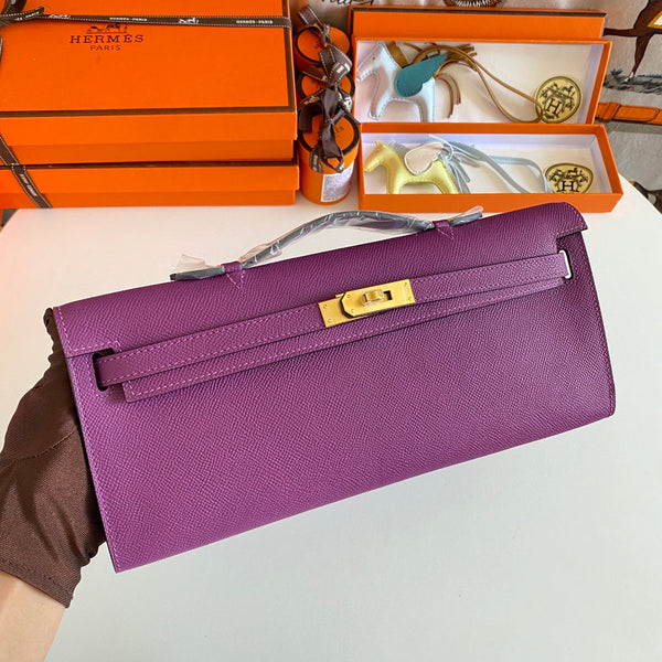 HM Kelly Cut 31 Pelle Epsom viola Hardware dorato 229037
