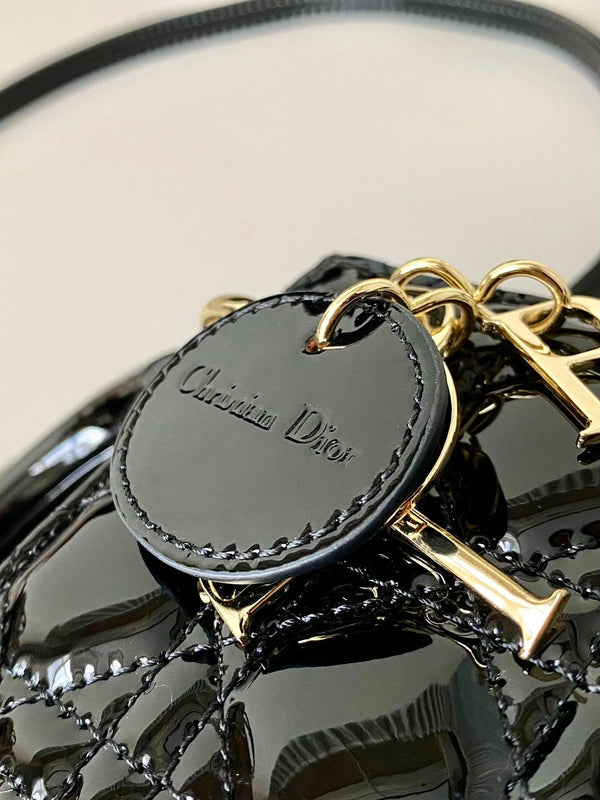 micro lady 12 pelle di vitello verniciata nera