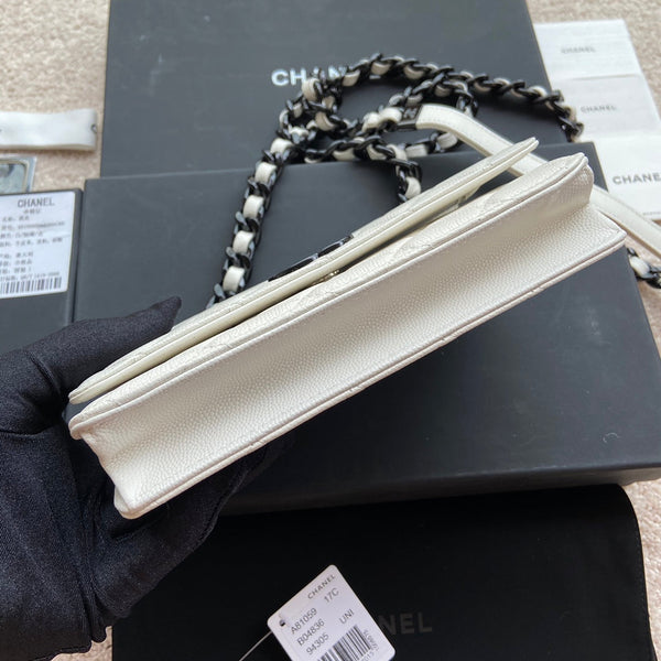 CC Classic Woc 20cm Pelle di vitello grana bianca Hardware nero