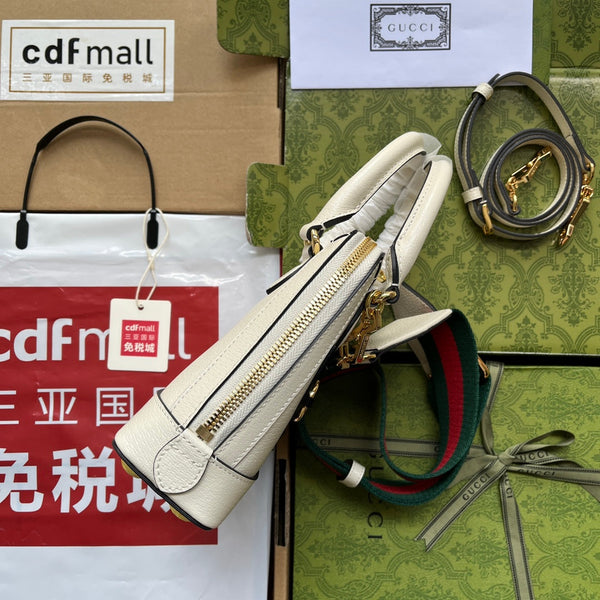 BORSA TOTE GGxADIDAS HORSEBIT 1955 20 CON CINTURINO IN PELLE DI VITELLO BIANCA E NERA, FERRAMENTA ORO