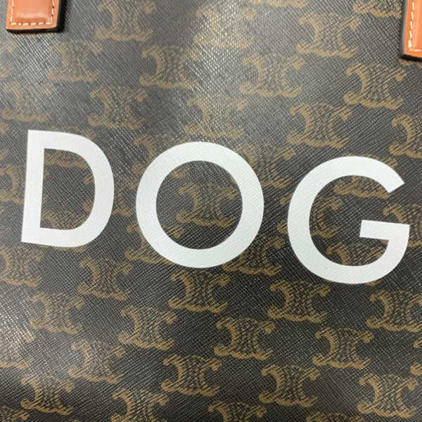 BORSA DA VIAGGIO 50 IN TELA TRIOMPHE NERA CON STAMPA CANE