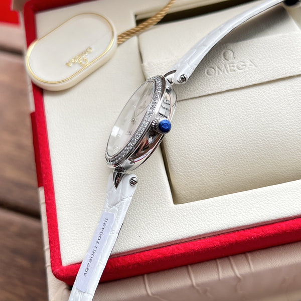 Omega De Ville 27.4mm Silver Mop Pearl Dial