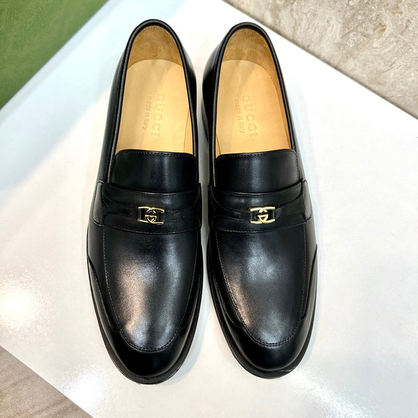GG Men's Interlocking G Logo Loafer Black Cowhide 522566