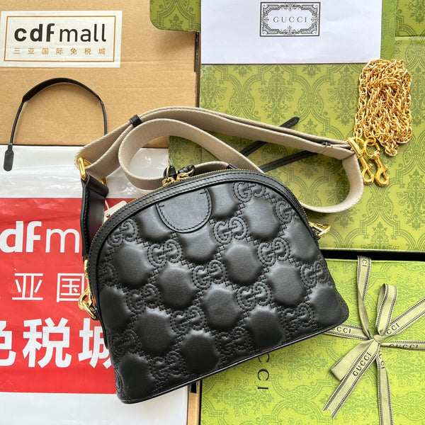 BORSA A TRACOLLA IN PELLE MATELASSÉ 23 IN PELLE DI VITELLO GOFFRATA NERA E FERRAMENTA ORO