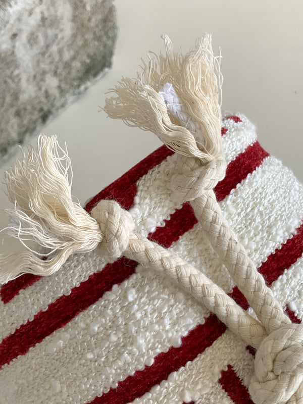 TRIPHOME 19 TESSUTO RICAMATO BIANCO ROSSO