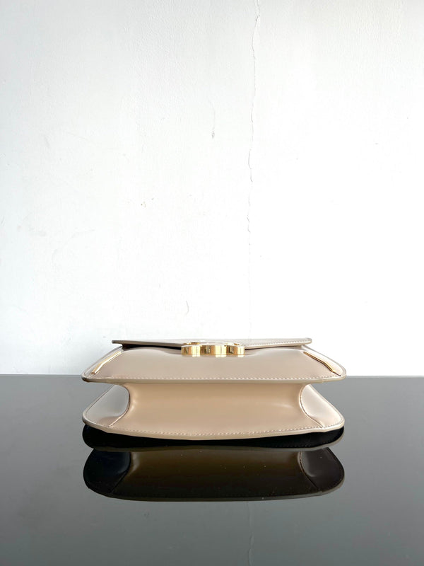 BESACE TRIPHOME 24 BEIGE CREAM GLOSSY CALFSKIN