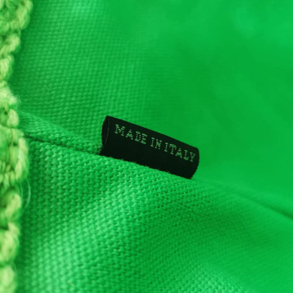 BORSA TOTE 40 IN MOTIVO A RIGHE DI RAFIA INTRECCIATA VERDE CHIARO ROSSO E BIANCO CREMA