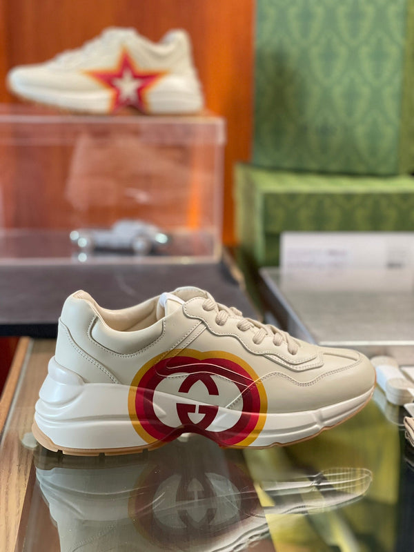 GG Men's Rhyton Sneaker Milk White Cowhide 524515