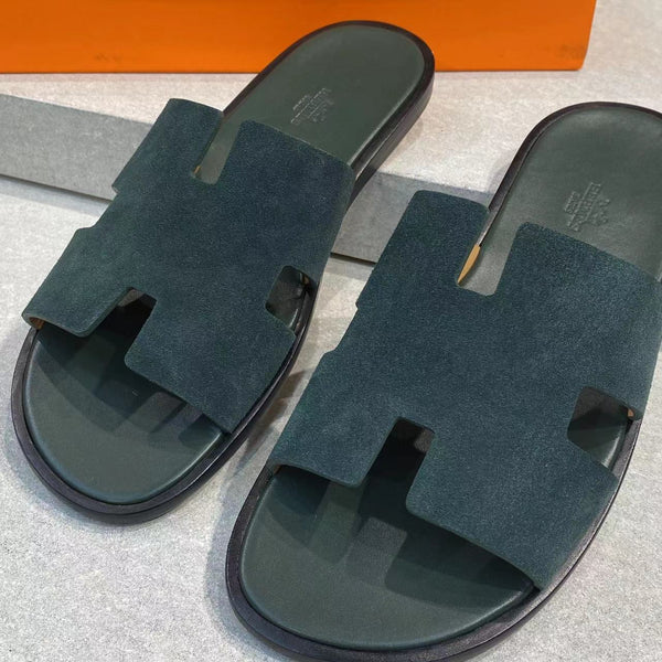 HM Men's Izmir Slide Dark Green Suede 669096