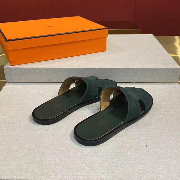 HM Men's Izmir Slide Dark Green Suede 669096