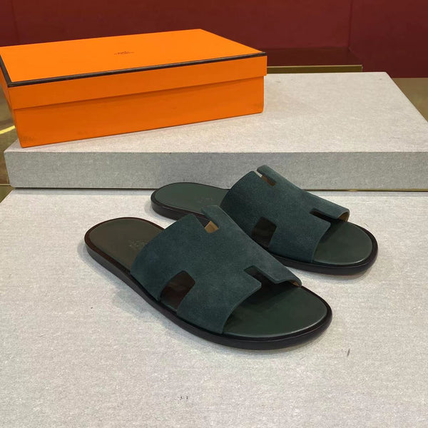 HM Men's Izmir Slide Dark Green Suede 669096