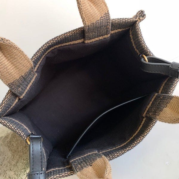 BORSA IN TESSUTO NERO MARRONE TRIPHOME 26