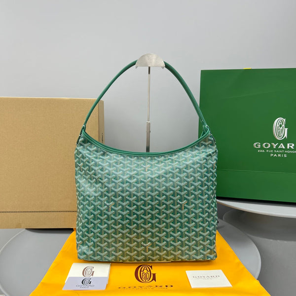HOBO BOHÈME 34 IN TELA GOYARDINE VERDE E PELLE DI VITELLO