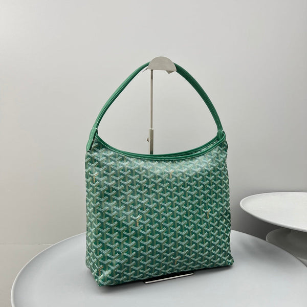 HOBO BOHÈME 34 IN GREEN GOYARDINE CANVAS AND CALFSKIN