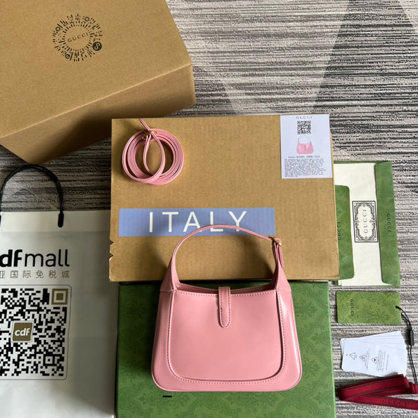 BORSA A TRACOLLA GG JACKIE MINI 19 IN PELLE DI VITELLO ROSA PATEL