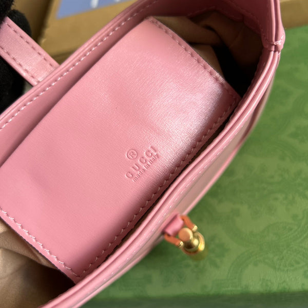BORSA A TRACOLLA GG JACKIE MINI 19 IN PELLE DI VITELLO ROSA PATEL