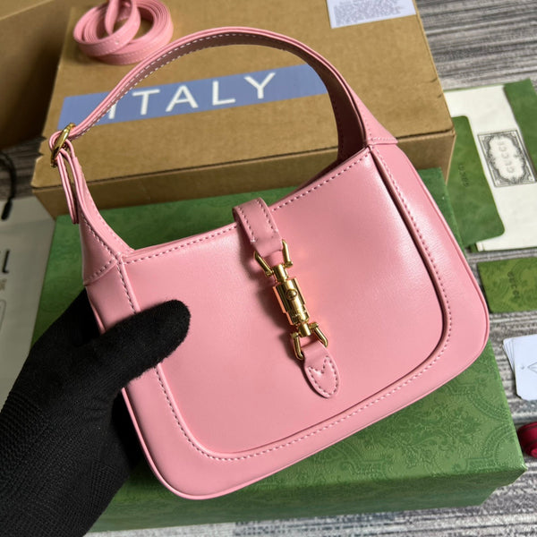 BORSA A TRACOLLA GG JACKIE MINI 19 IN PELLE DI VITELLO ROSA PATEL