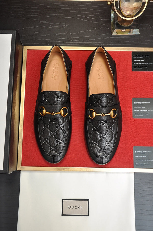 Mocassino Jordaan da uomo GG in pelle di vacchetta nera 726292