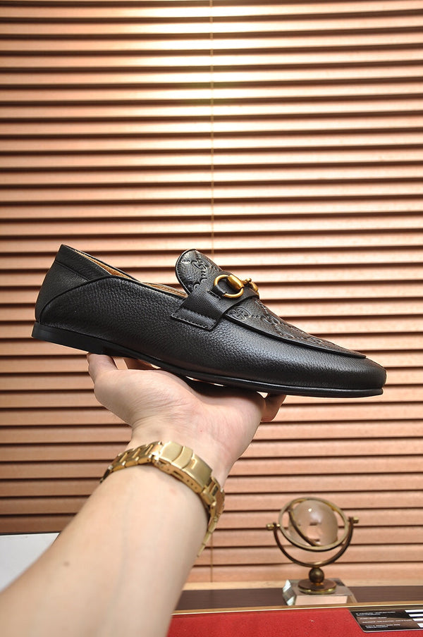 Mocassino Jordaan da uomo GG in pelle di vacchetta nera 726292