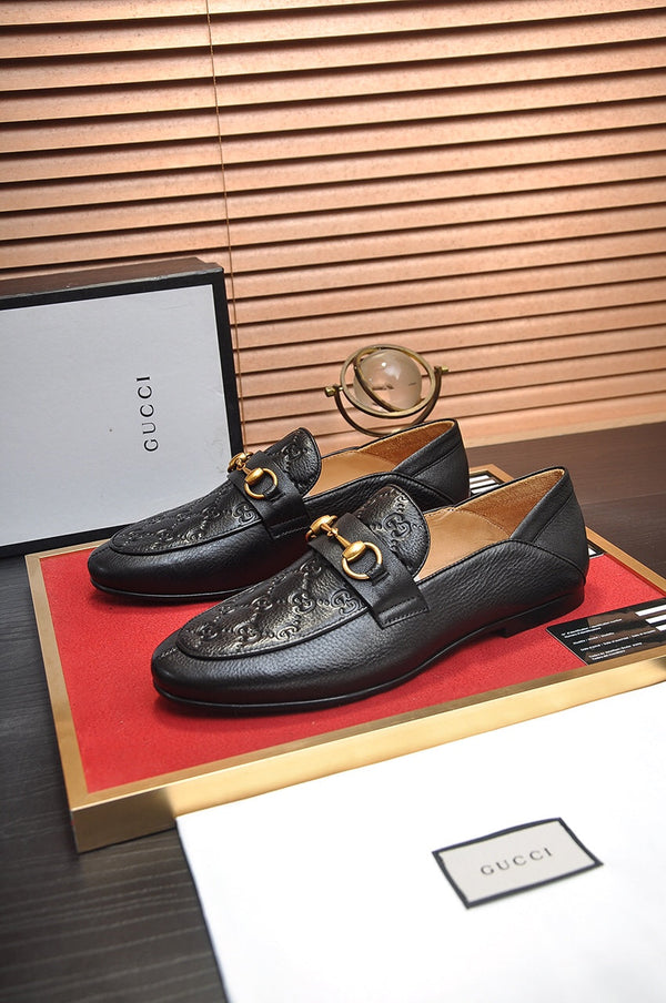 Mocassino Jordaan da uomo GG in pelle di vacchetta nera 726292