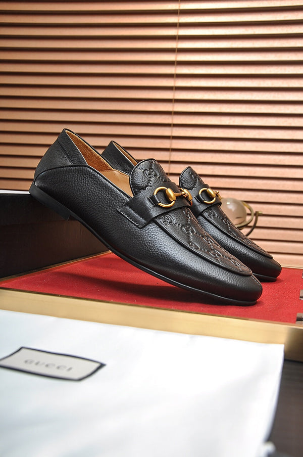 Mocassino Jordaan da uomo GG in pelle di vacchetta nera 726292