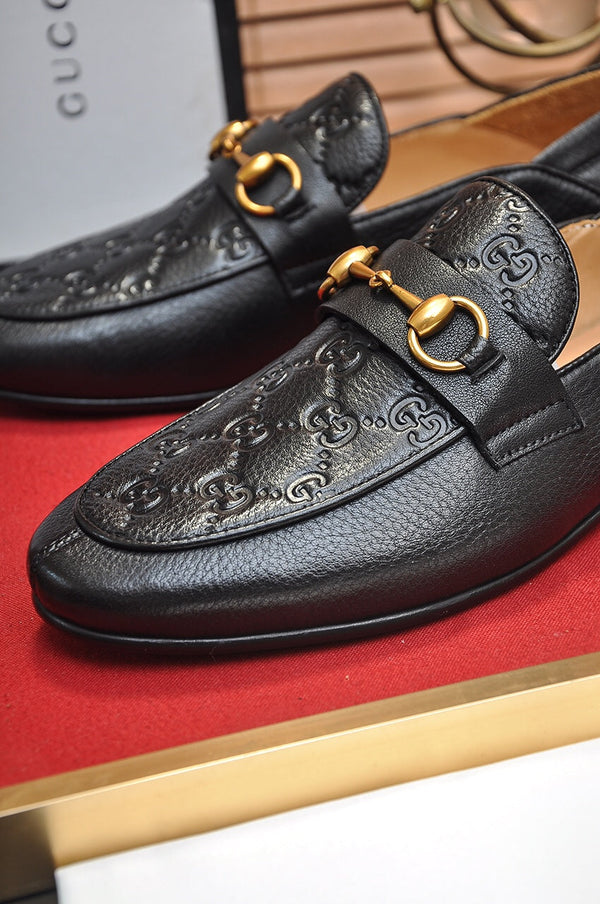 Mocassino Jordaan da uomo GG in pelle di vacchetta nera 726292