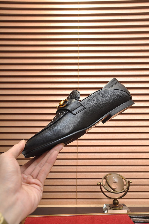 Mocassino Jordaan da uomo GG in pelle di vacchetta nera 726292