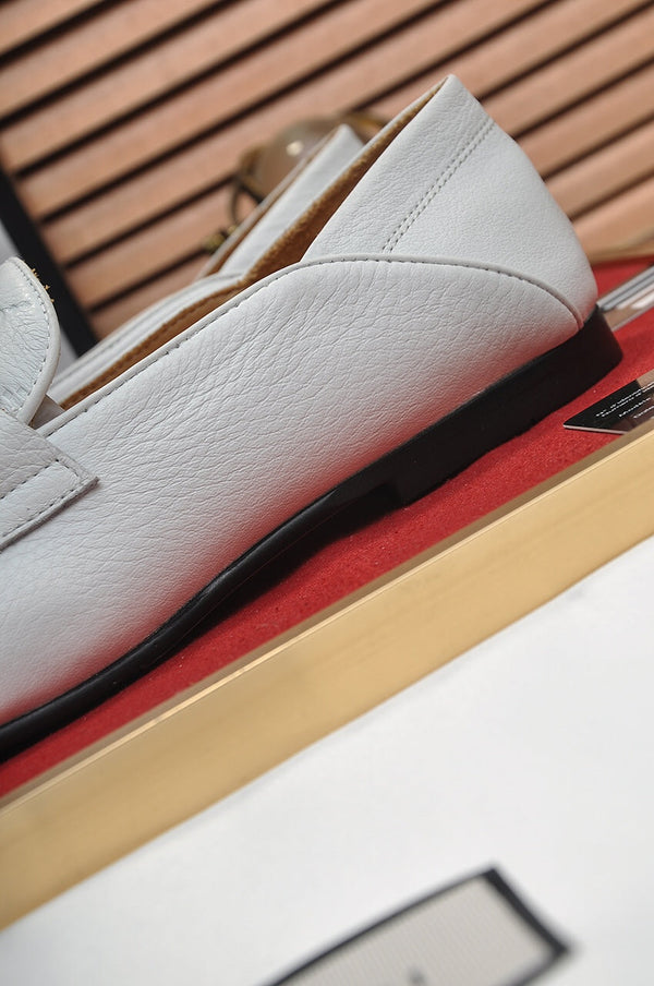 Mocassino Jordaan da uomo GG in pelle di vacchetta bianca 726294