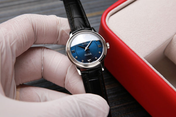 Omega De Ville 27.4mm Blue Dial Leather