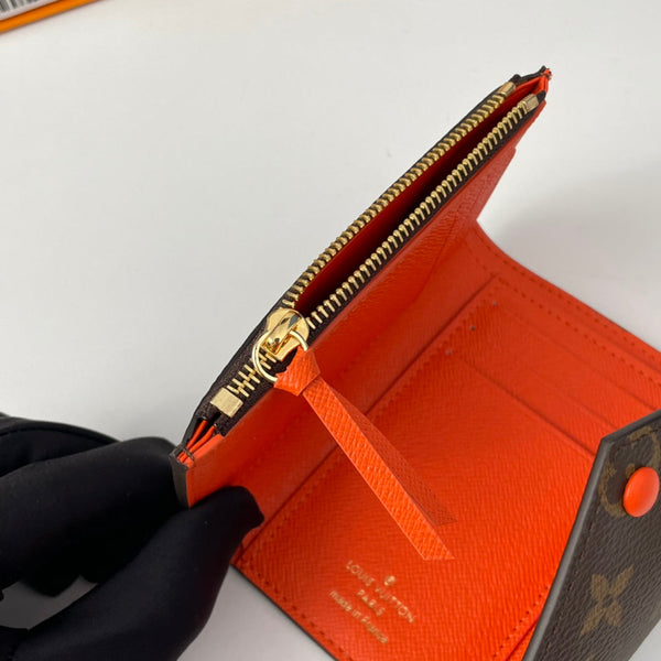 LV M41938 Victorine Wallet Brown Orange Monogram Canvas 221669