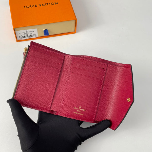 Portafoglio LV M41938 Victorine in tela monogramma marrone viola-rosso 221673