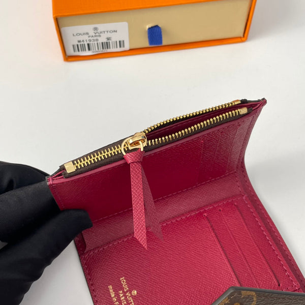 Portafoglio LV M41938 Victorine in tela monogramma marrone viola-rosso 221673