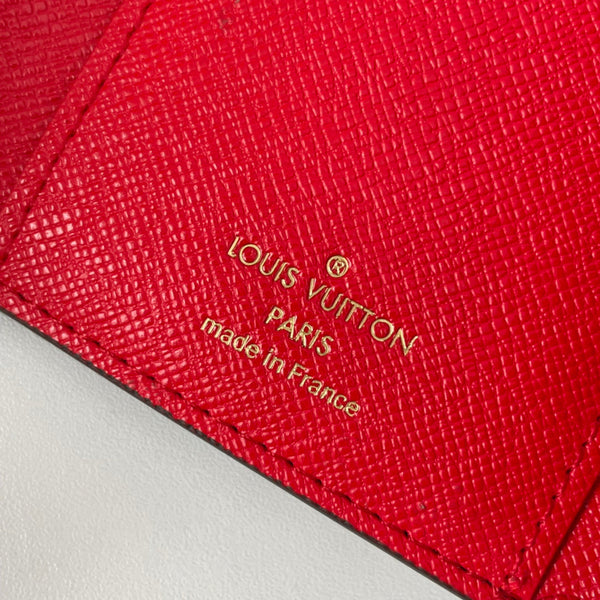 LV N41659 Cardboard Victorine Wallet Brown Red Monogram Canvas 221676