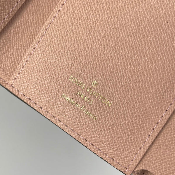 LV N61700 Cardboard Victorine Wallet Brown Ballet Pink Monogram Canvas 221677
