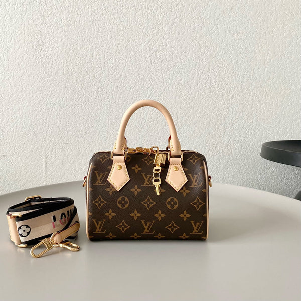 SPEEDY BANDOULIERE 25 BROWN MONOGRAM CANVAS