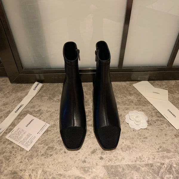 CC Ankle Boots 50mm Black Lambskin And Lycra Fabric 940057