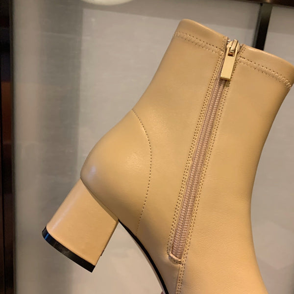 CC Ankle Boots 50mm Beige Lambskin And Lycra Fabric 940058