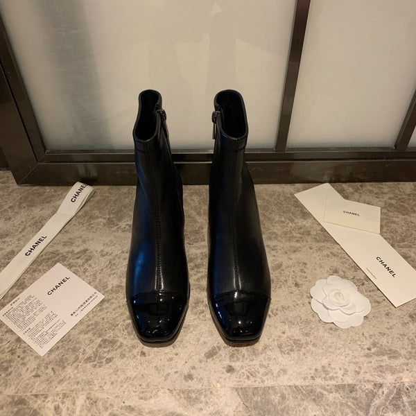 CC Ankle Boots 50mm Black Lambskin And Glossy Cowhide 940059